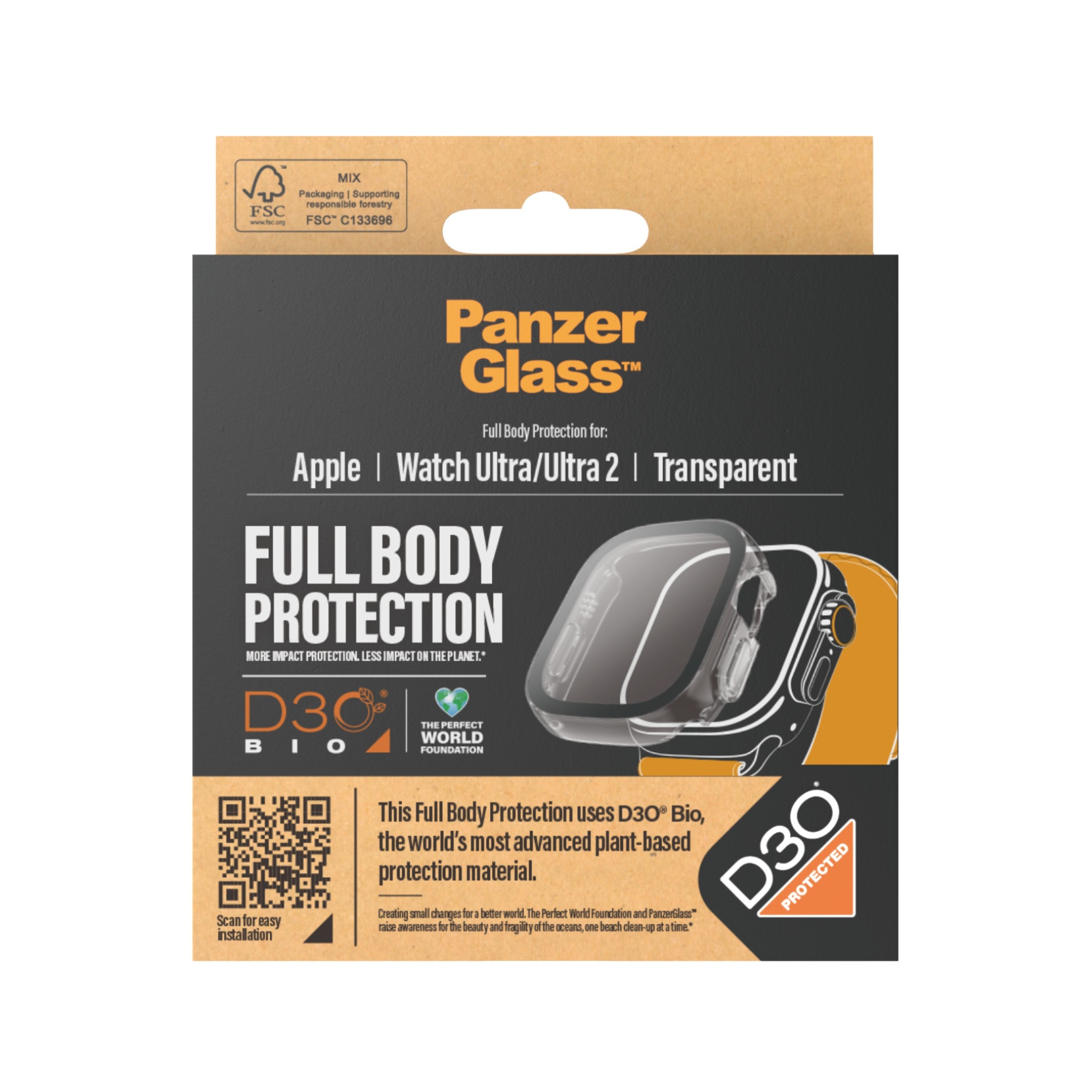 Full Body D3O Coque Apple Watch Ultra 49mm 1st Gen, Transparent