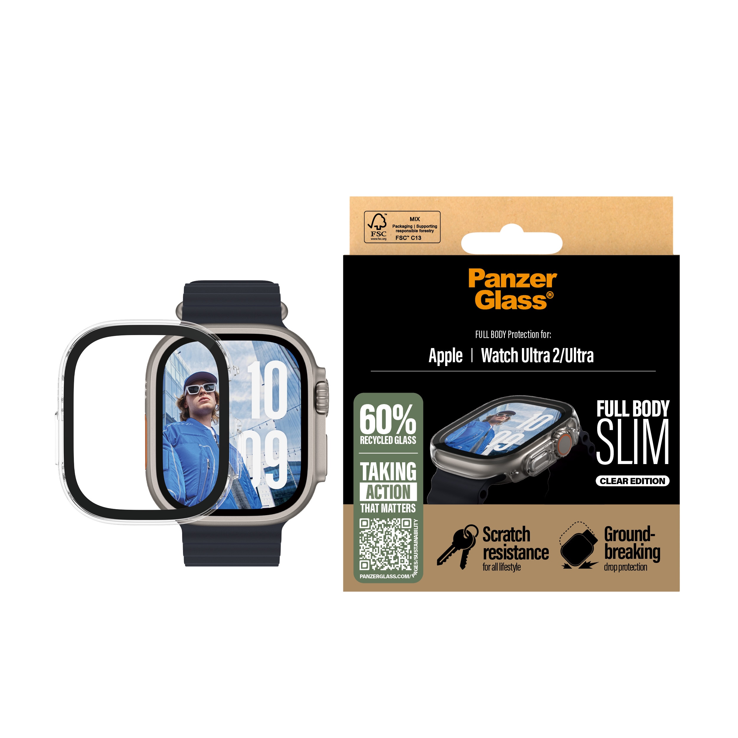 Full Body Slim Coque Apple Watch Ultra 49mm 2nd Gen, transparent
