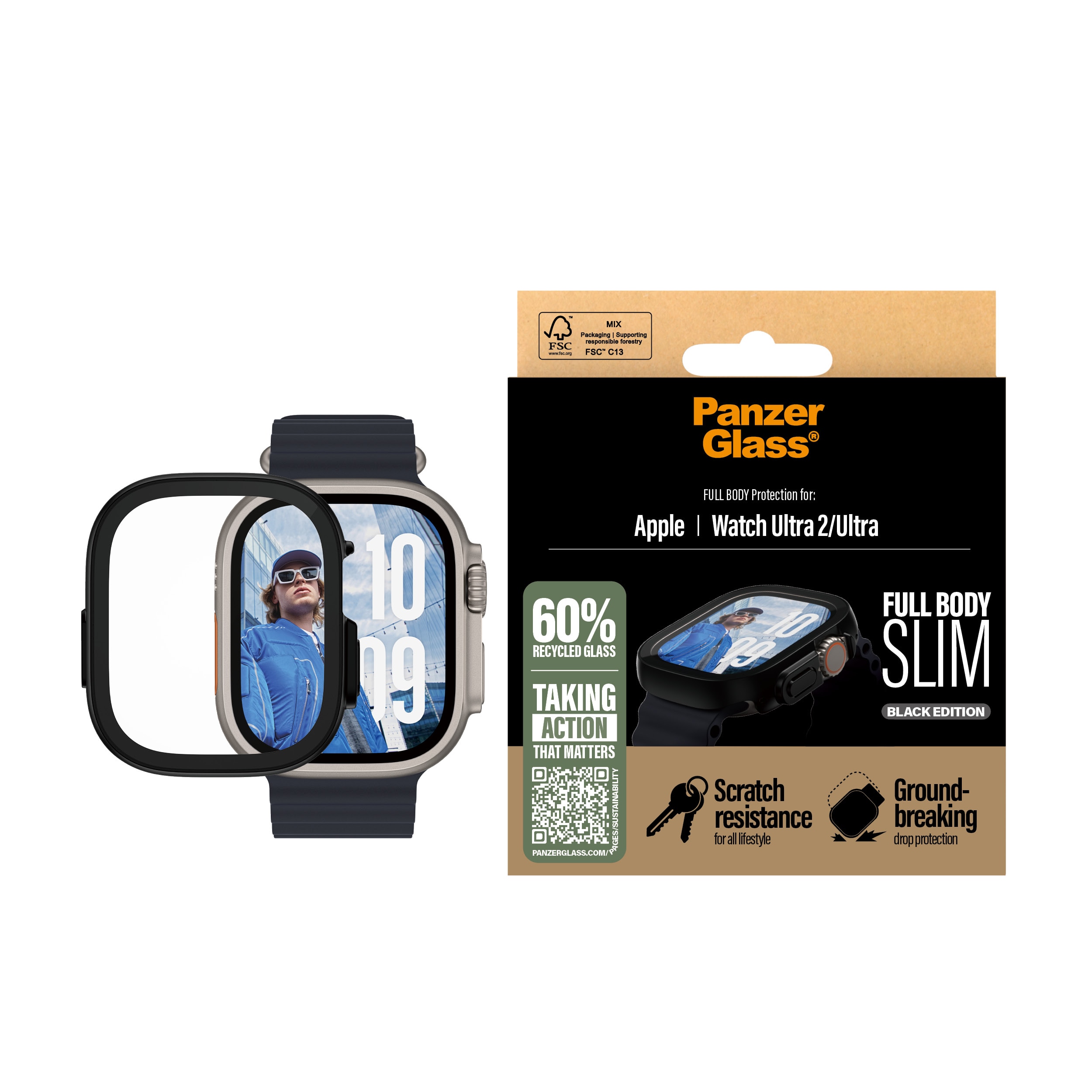 Full Body Slim Coque Apple Watch Ultra 49mm 2nd Gen, Black