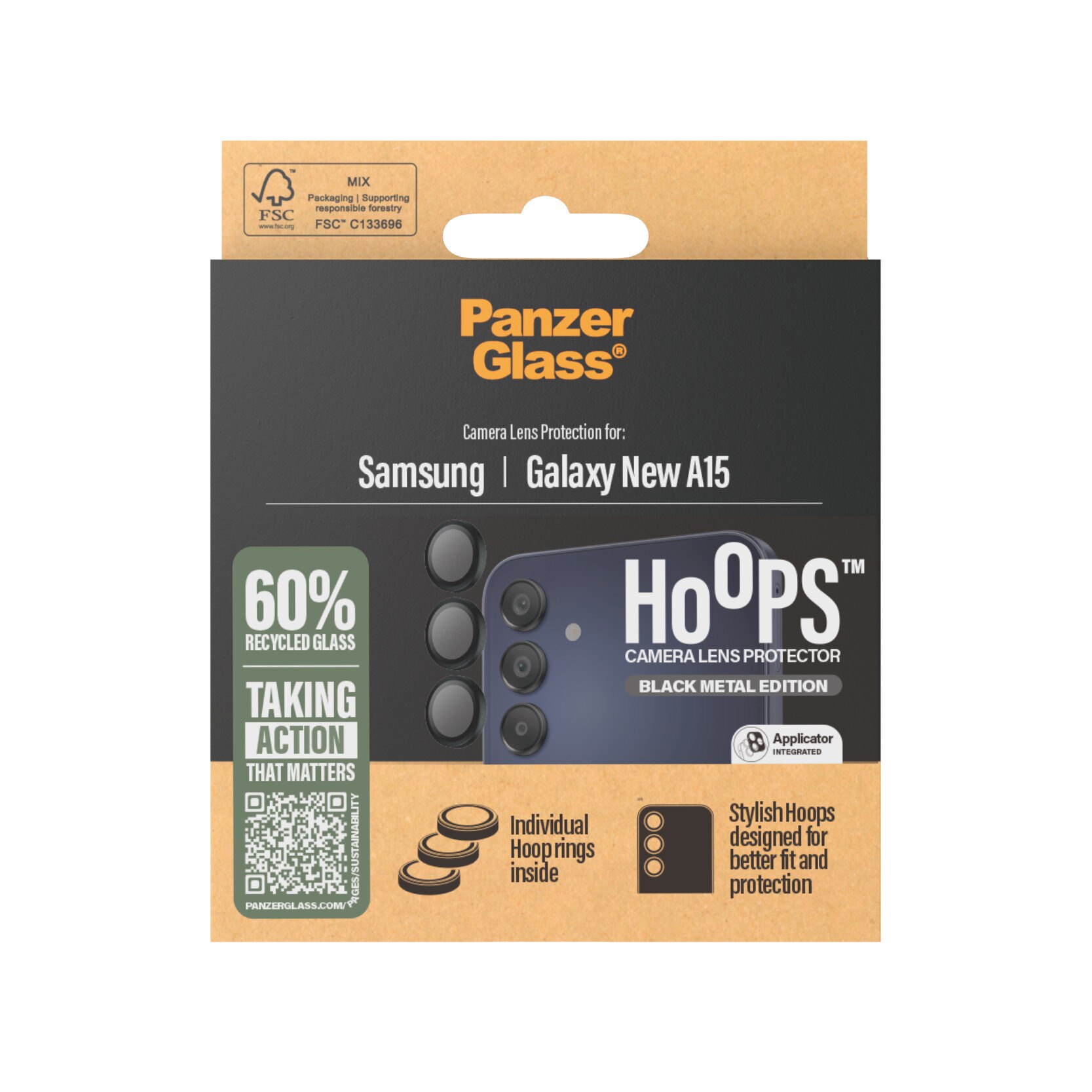 Samsung Galaxy A16 Hoops Camera Lens Protector, Noir