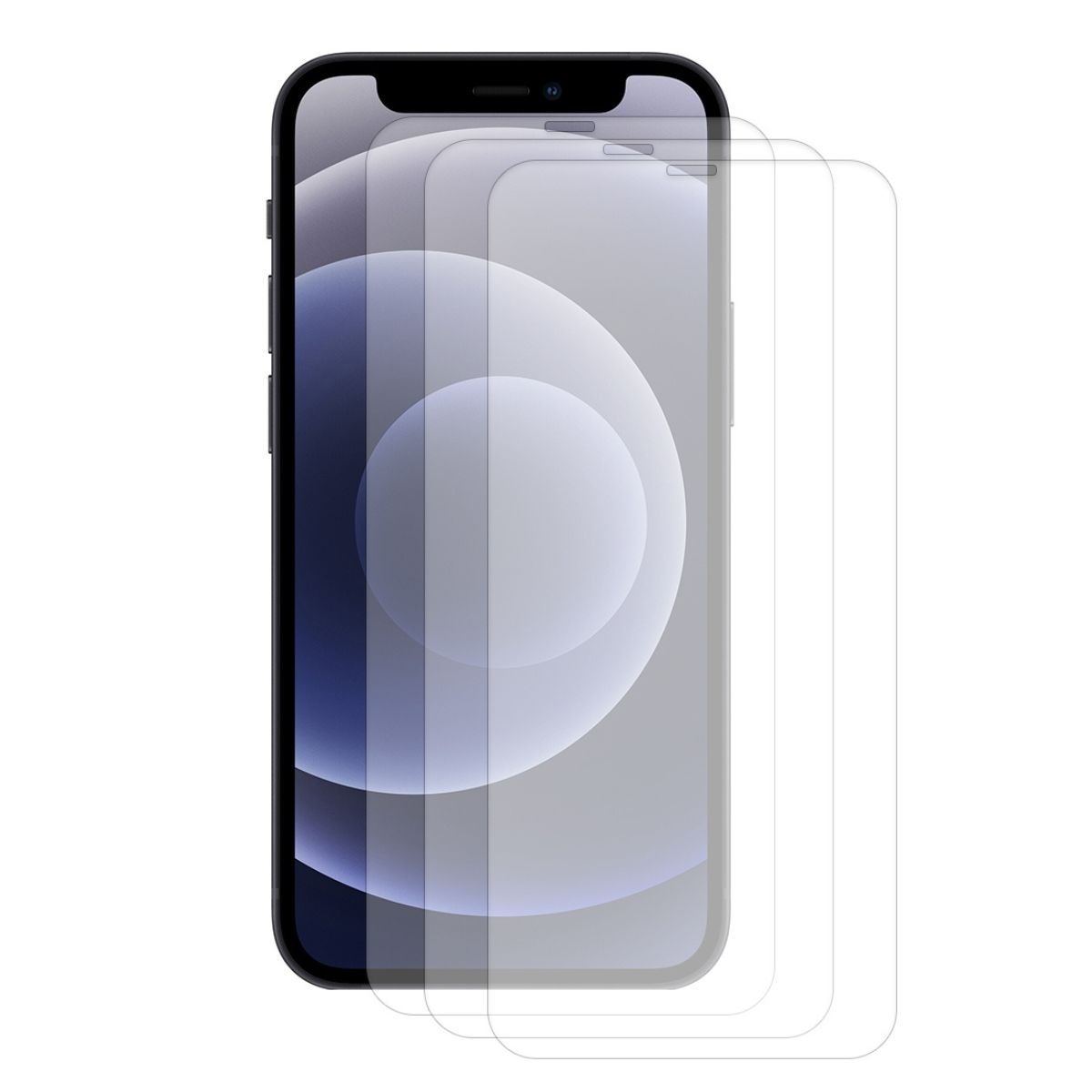 Kit pour iPhone 12/12 Pro, 3 pièces Protecteur d'écran en verre trempé 0.3mm