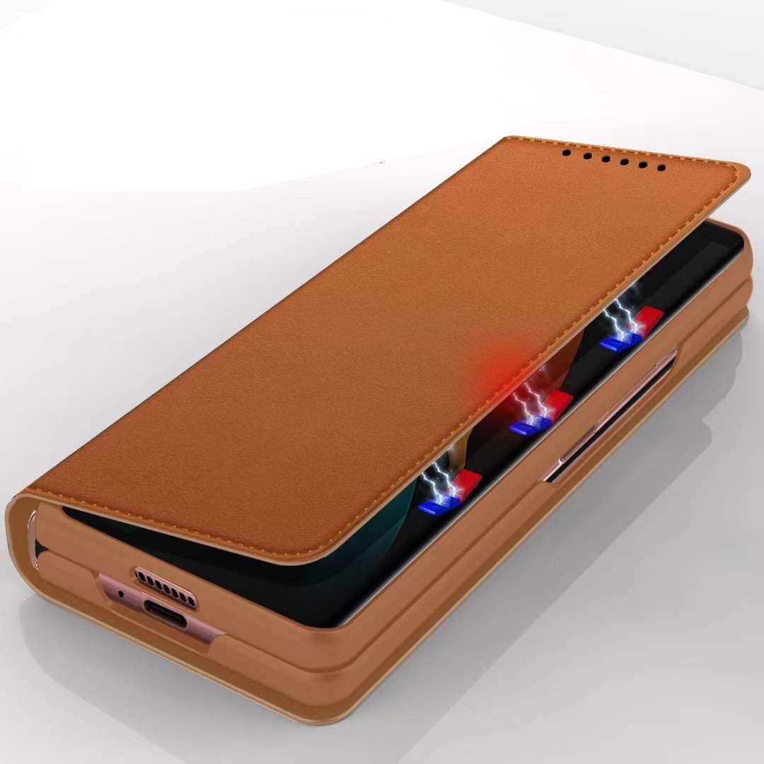 Étui en cuir veritable Samsung Galaxy Z Fold 5, Cognac