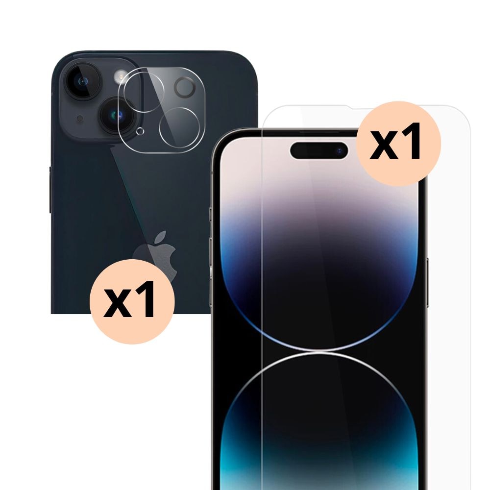 Protecteur d'écran et de caméra verre trempé iPhone 15 Pro Max