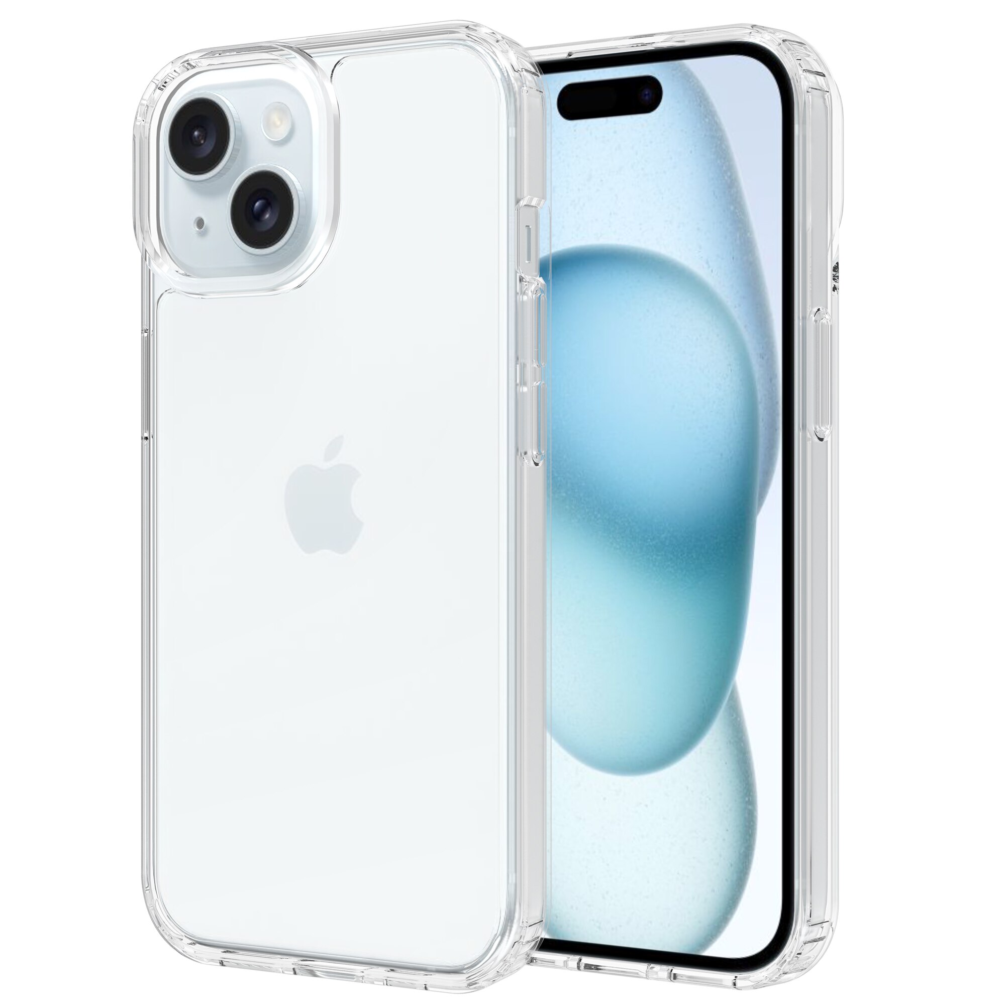 Coque hybride pour iPhone 15, Transparent