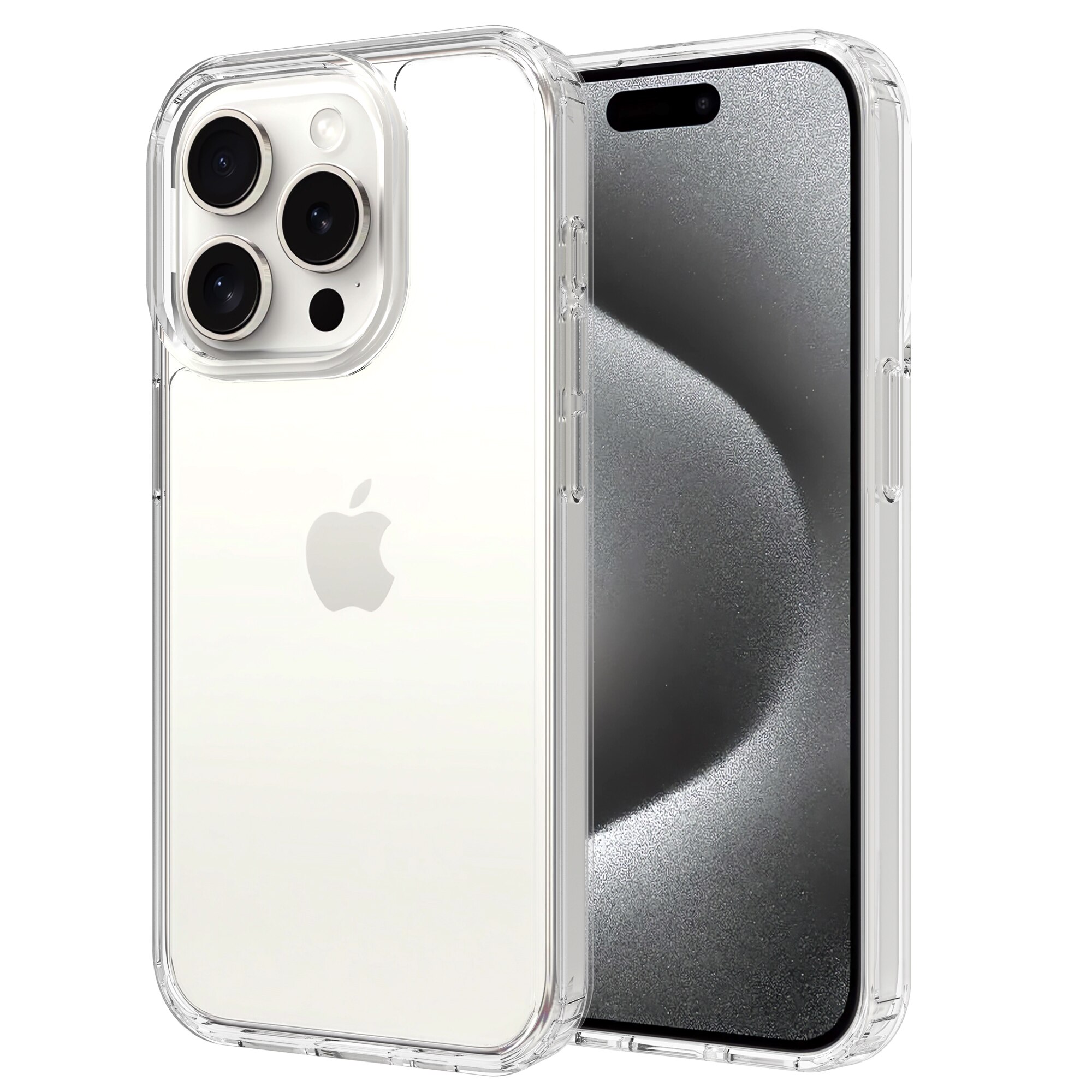Coque hybride pour iPhone 15 Pro, Transparent