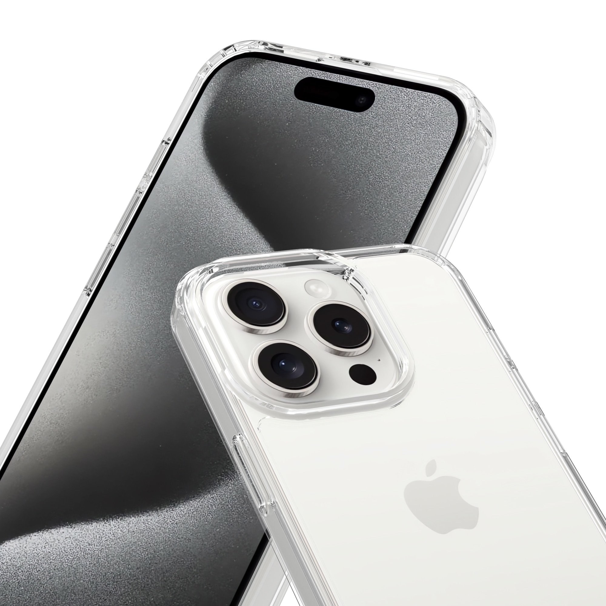 Coque hybride pour iPhone 15 Pro, Transparent