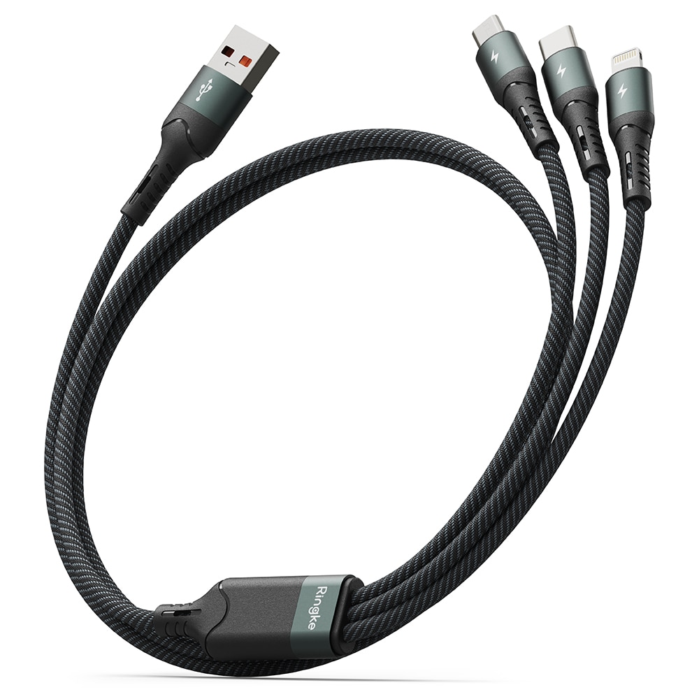 3-in-1 Fast Charging Câble multi, noir