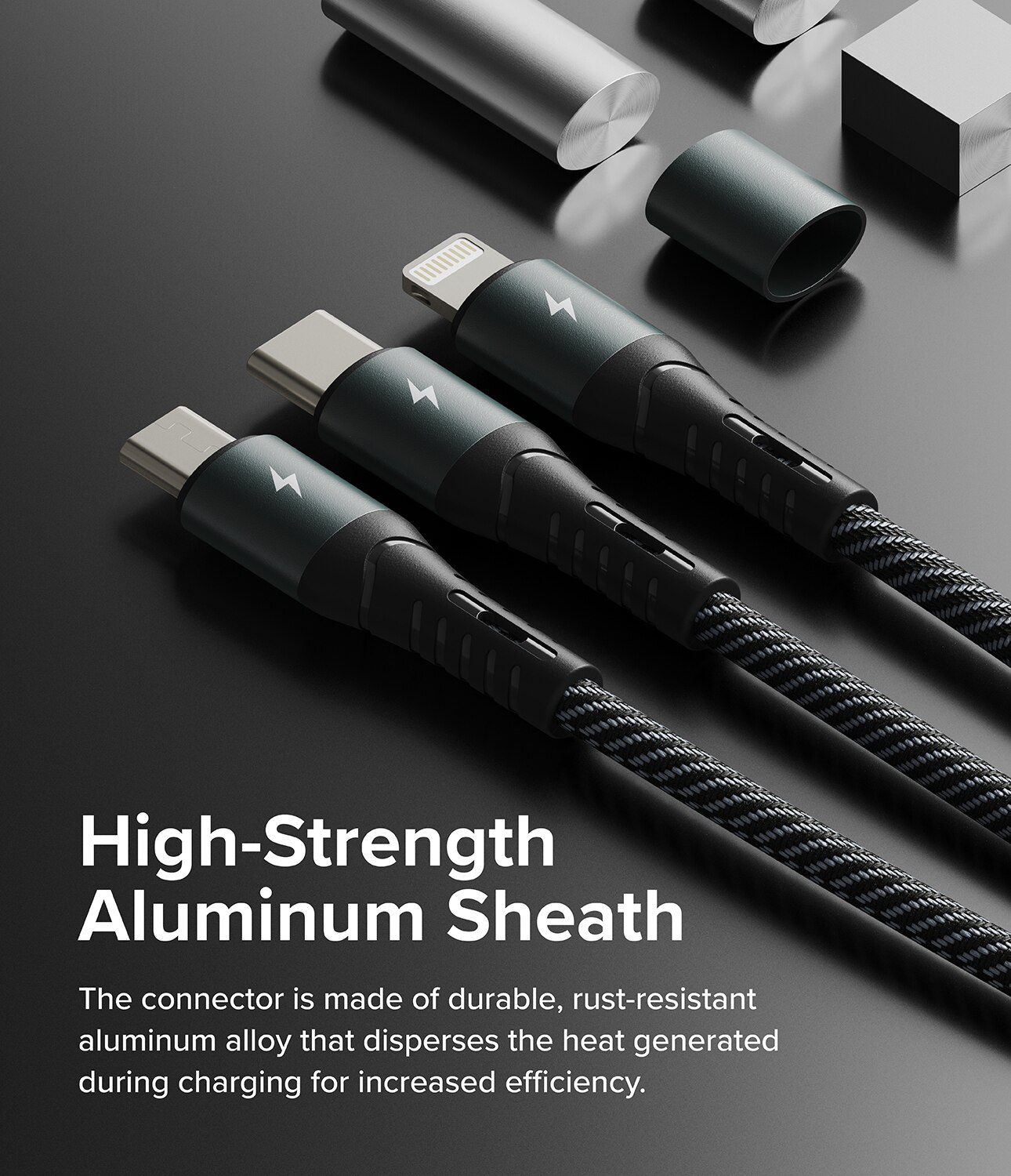 3-in-1 Fast Charging Câble multi, noir