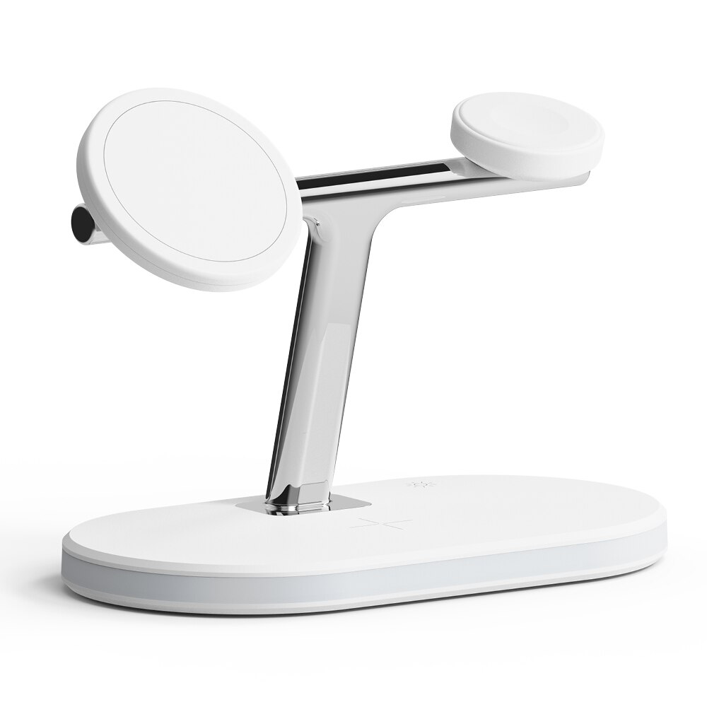 3-in-1 Wireless Charger Stand, blanc