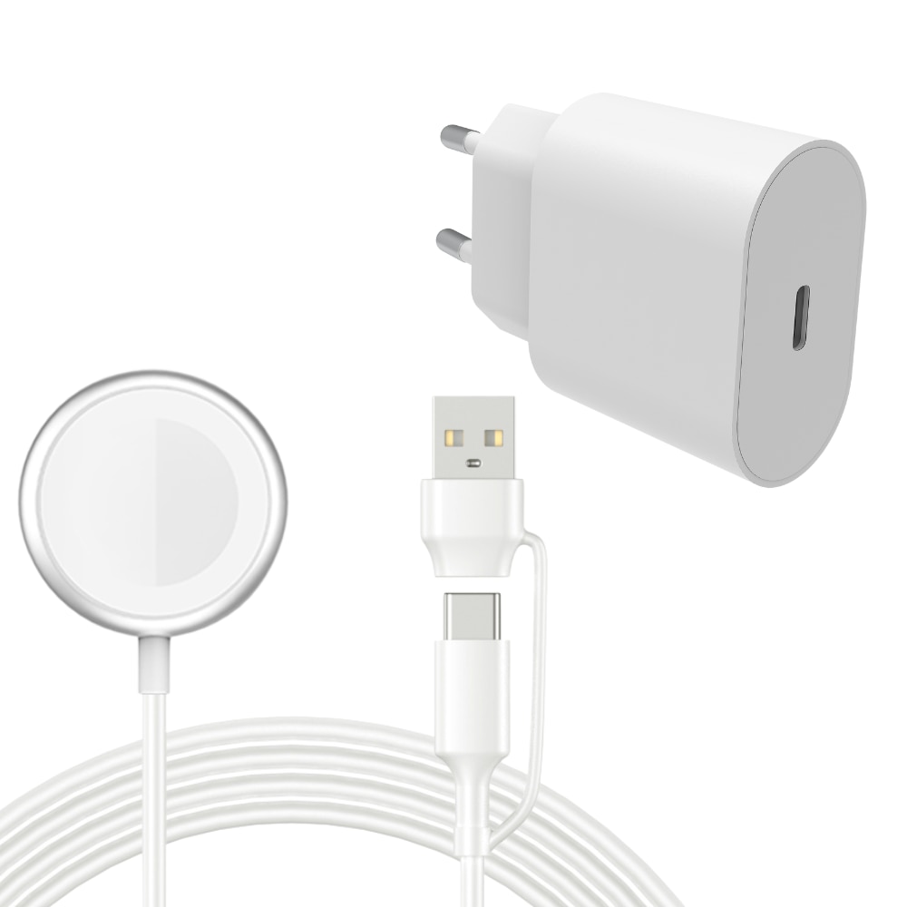 Chargeur complet pour l'Apple Watch - Câble de 1m et chargeur mural - Smartline