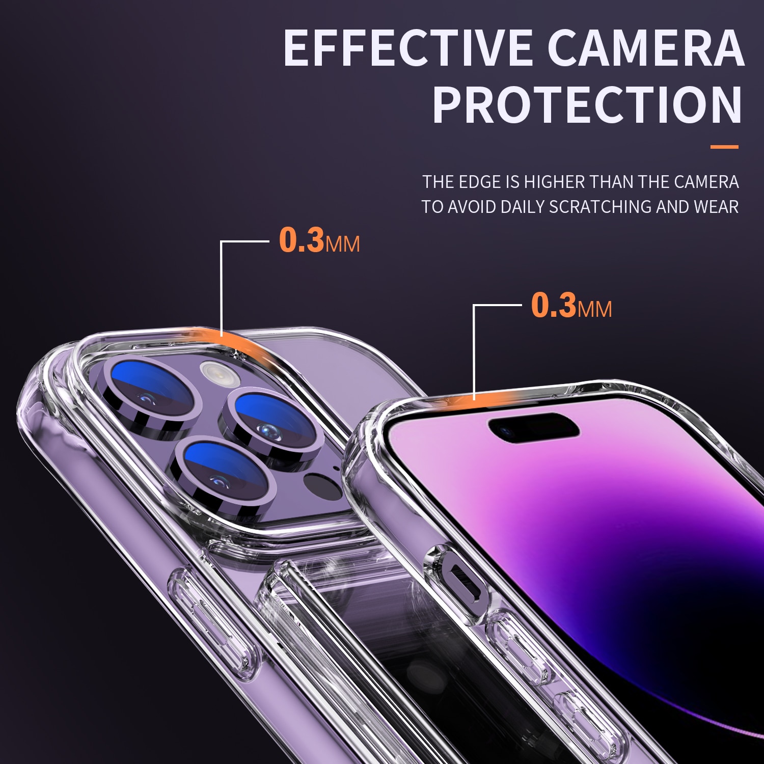 Coque hybride à cartes iPhone 15 Pro, Transparent