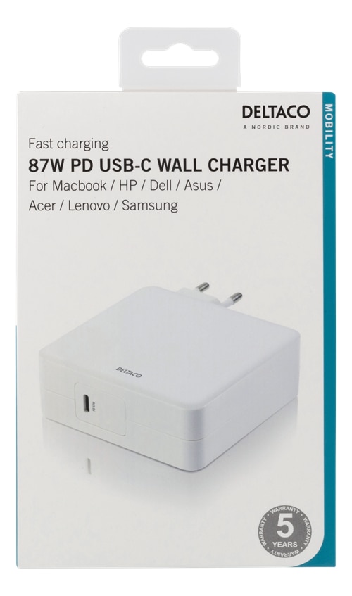 Adaptateur secteur USB-C 87 W Blanc