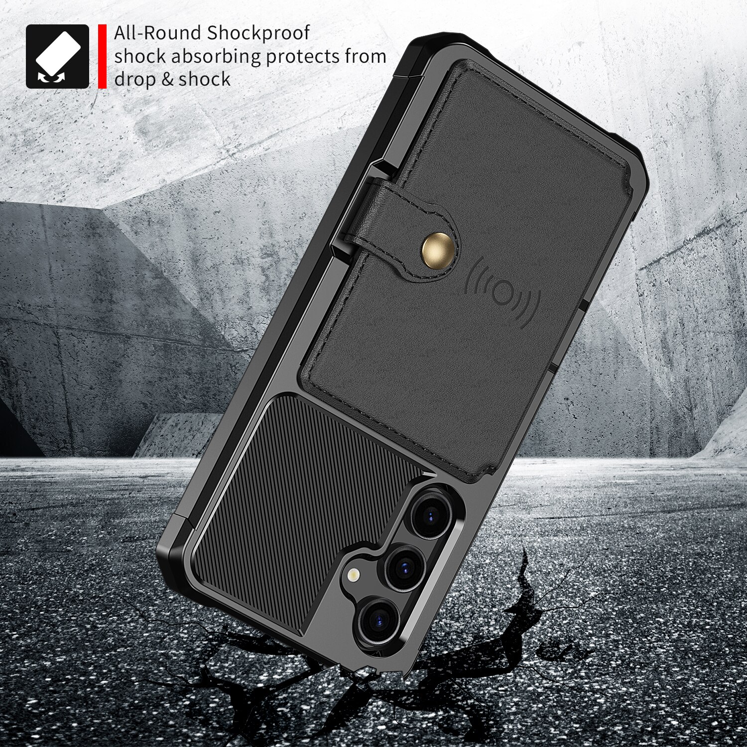 Coque porte-cartes Tough Multi-slot Samsung Galaxy S23 FE, Noir