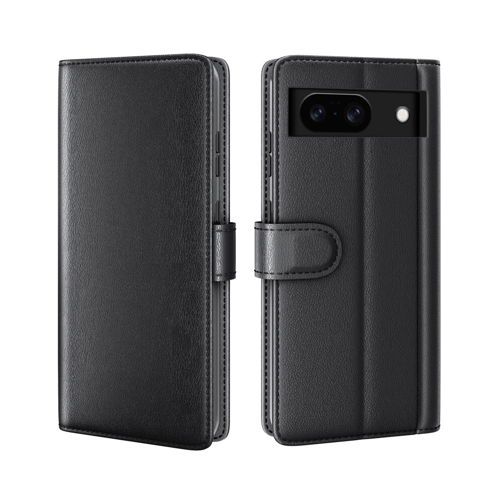 Étui en cuir veritable Google Pixel 8, Noir