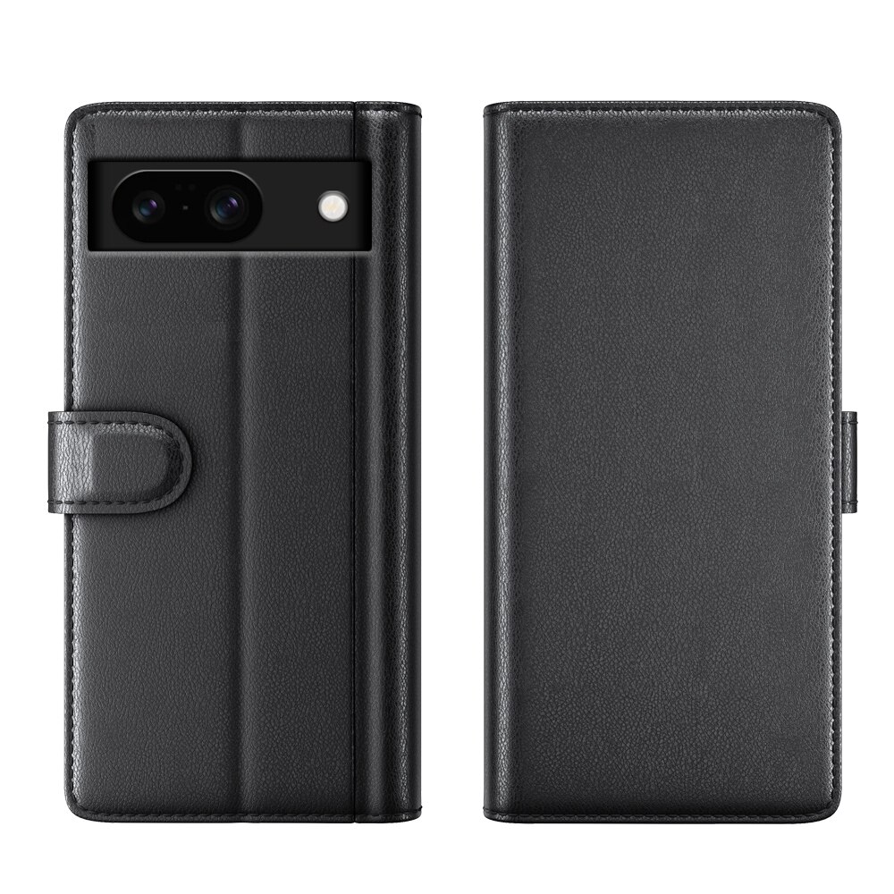 Étui en cuir veritable Google Pixel 8, Noir