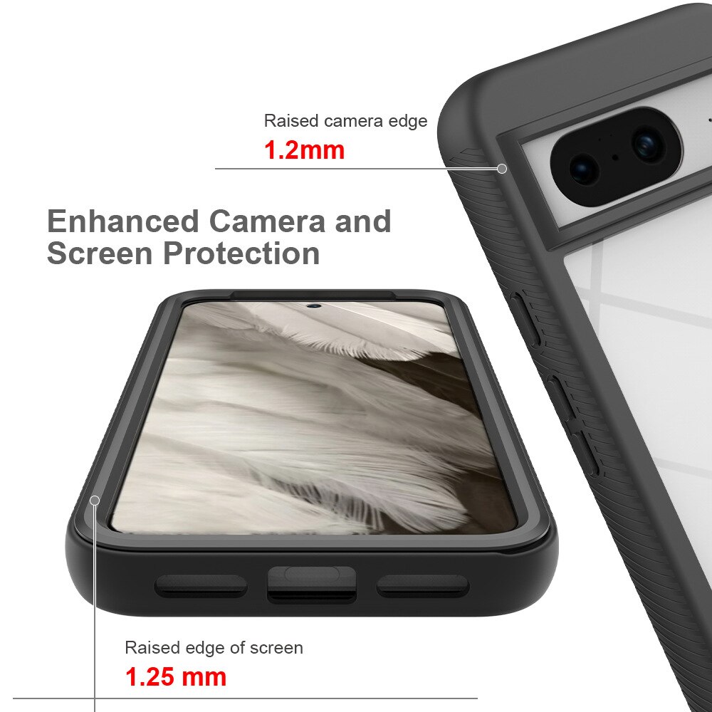 Coque de couverture complète Google Pixel 8, Noir