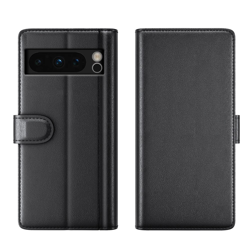 Étui en cuir veritable Google Pixel 8 Pro, Noir