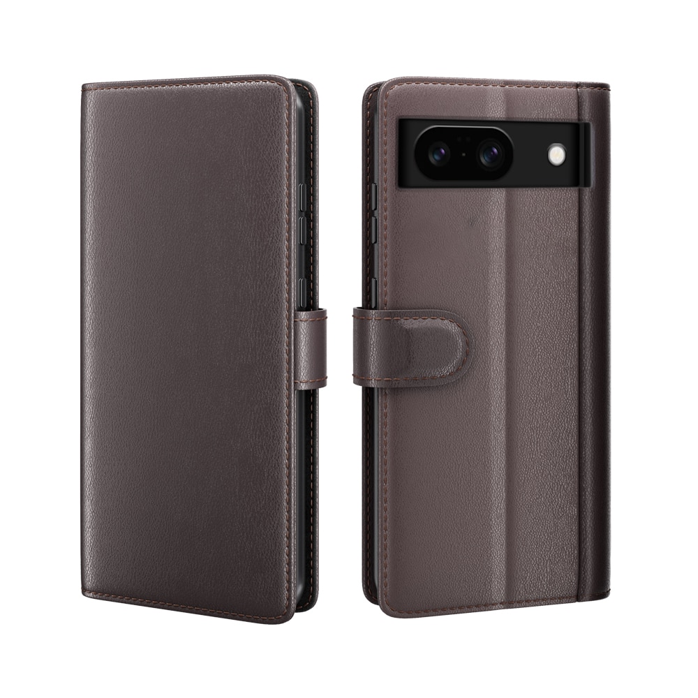 Étui en cuir veritable Google Pixel 8, Marron