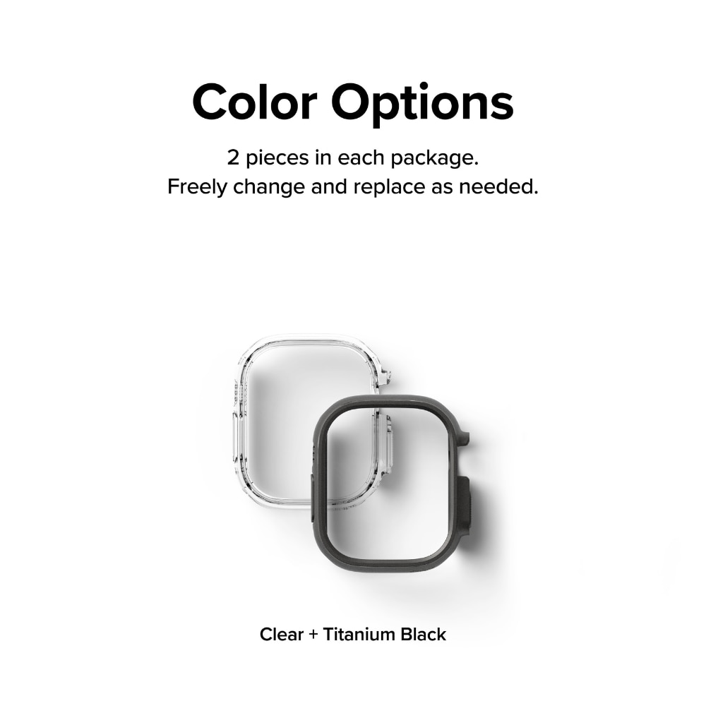 Coque Slim (2 pièces) Apple Watch Ultra 2 49mm Titanium Black & Clear