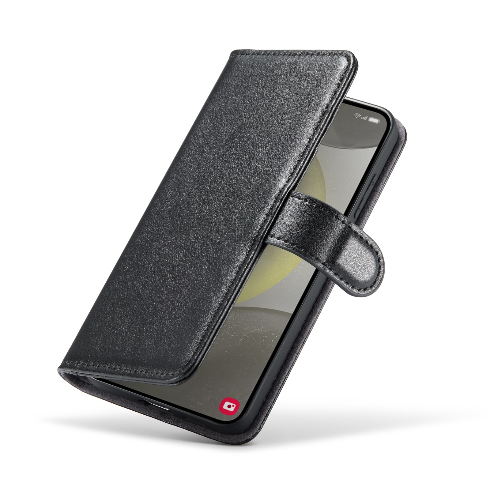 Étui en cuir veritable Samsung Galaxy S24 Plus, Noir