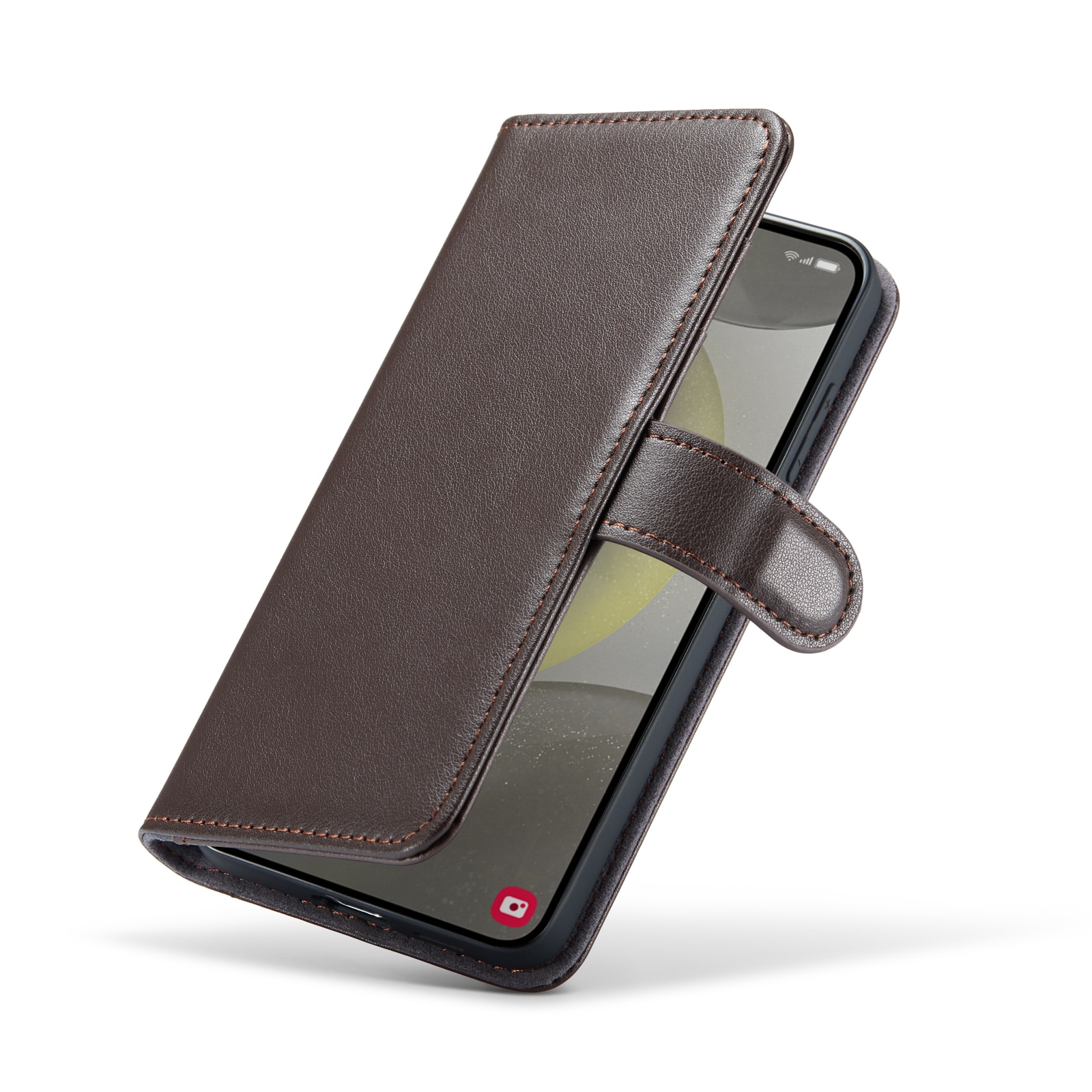 Étui en cuir veritable Samsung Galaxy S24 Plus, Marron