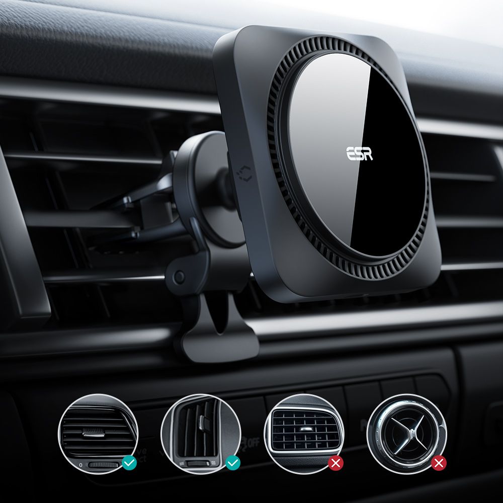 HaloLock CryoBoost Wireless Car Charger, Frosted Onyx