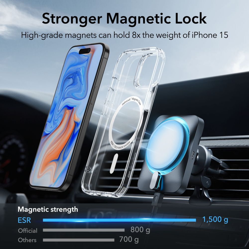Classic Hybrid HaloLock MagSafe iPhone 15 Plus, Transparent