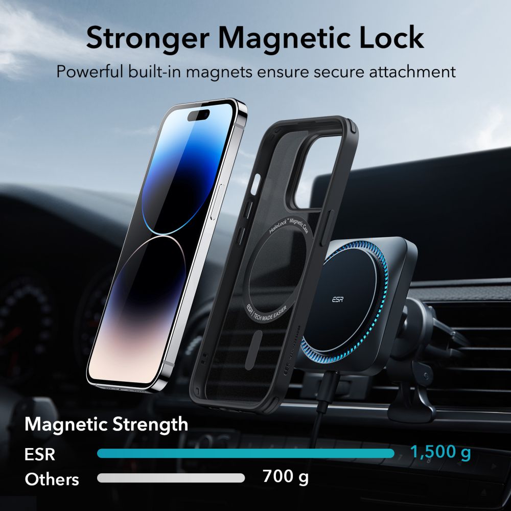 Classic Hybrid HaloLock MagSafe iPhone 14 Pro Max, Noir
