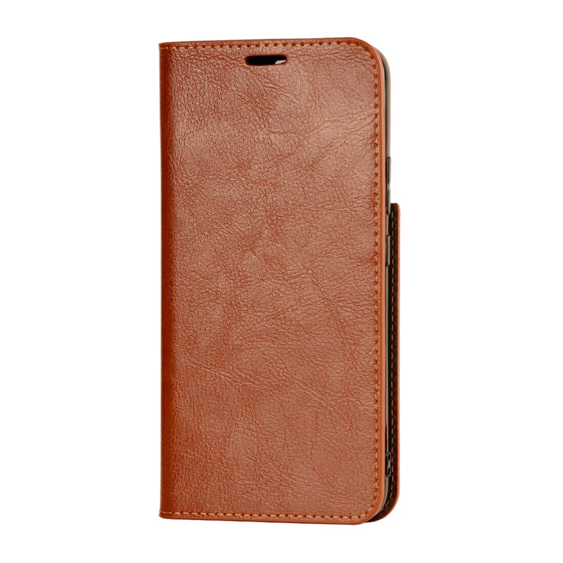 Coque portefeuille en cuir Veritable Samsung Galaxy S22, marron