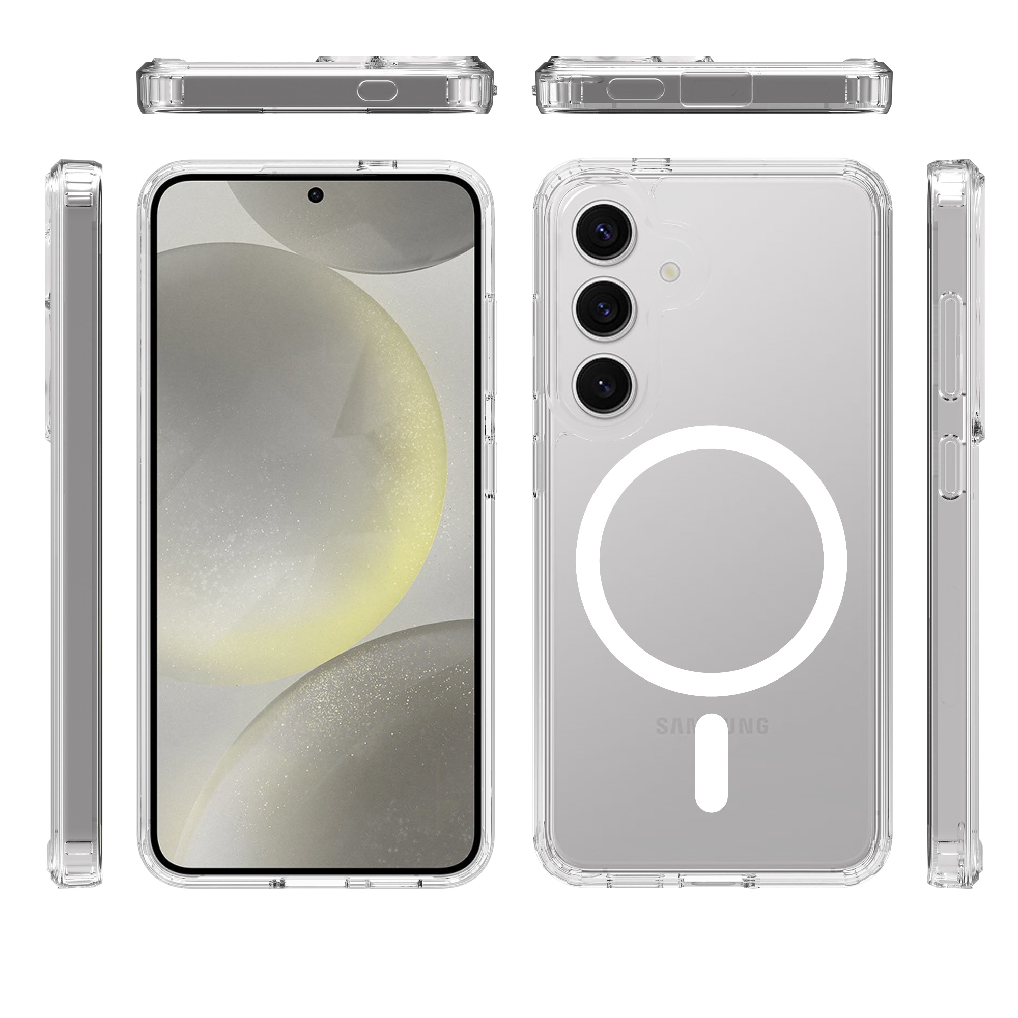 Coque hybride MagSafe Samsung Galaxy S24, transparent
