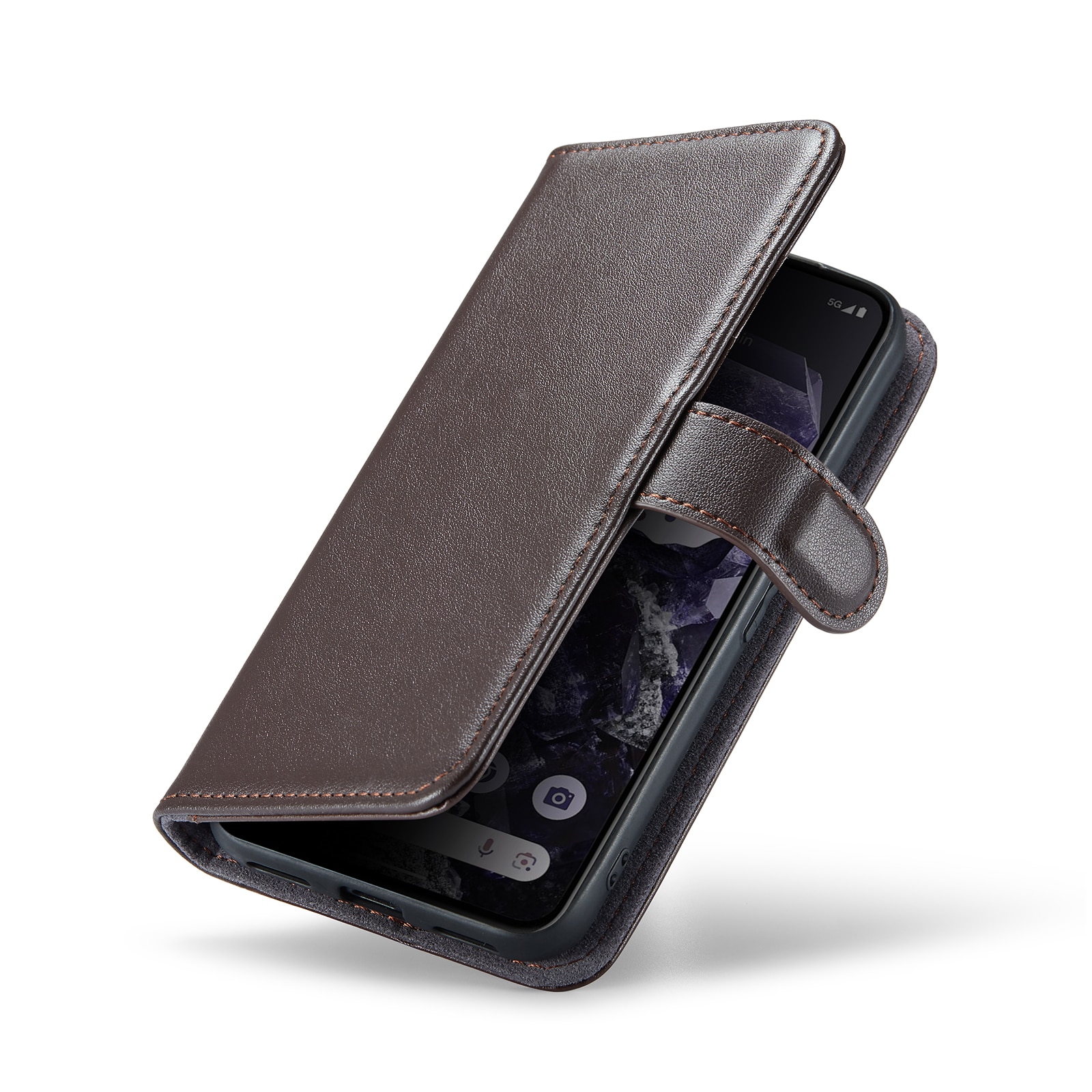 Étui en cuir veritable Google Pixel 8a, Marron