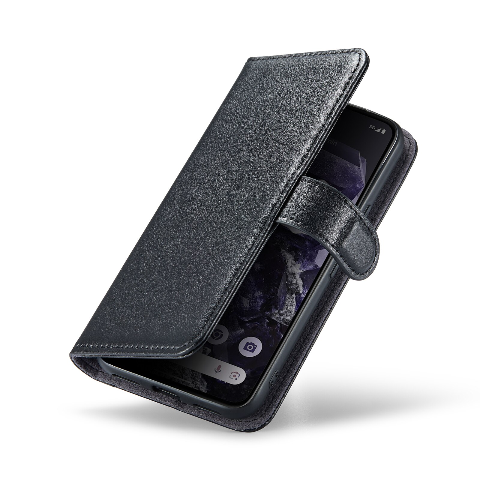 Étui en cuir veritable Google Pixel 8a, Noir