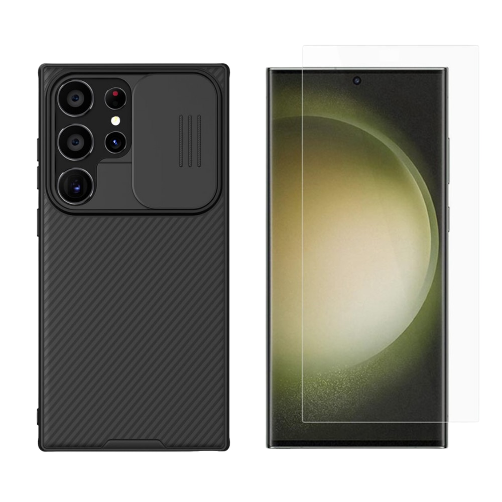 Kit pour Samsung Galaxy S24 Ultra: Coque CamShield et protecteur d’écran