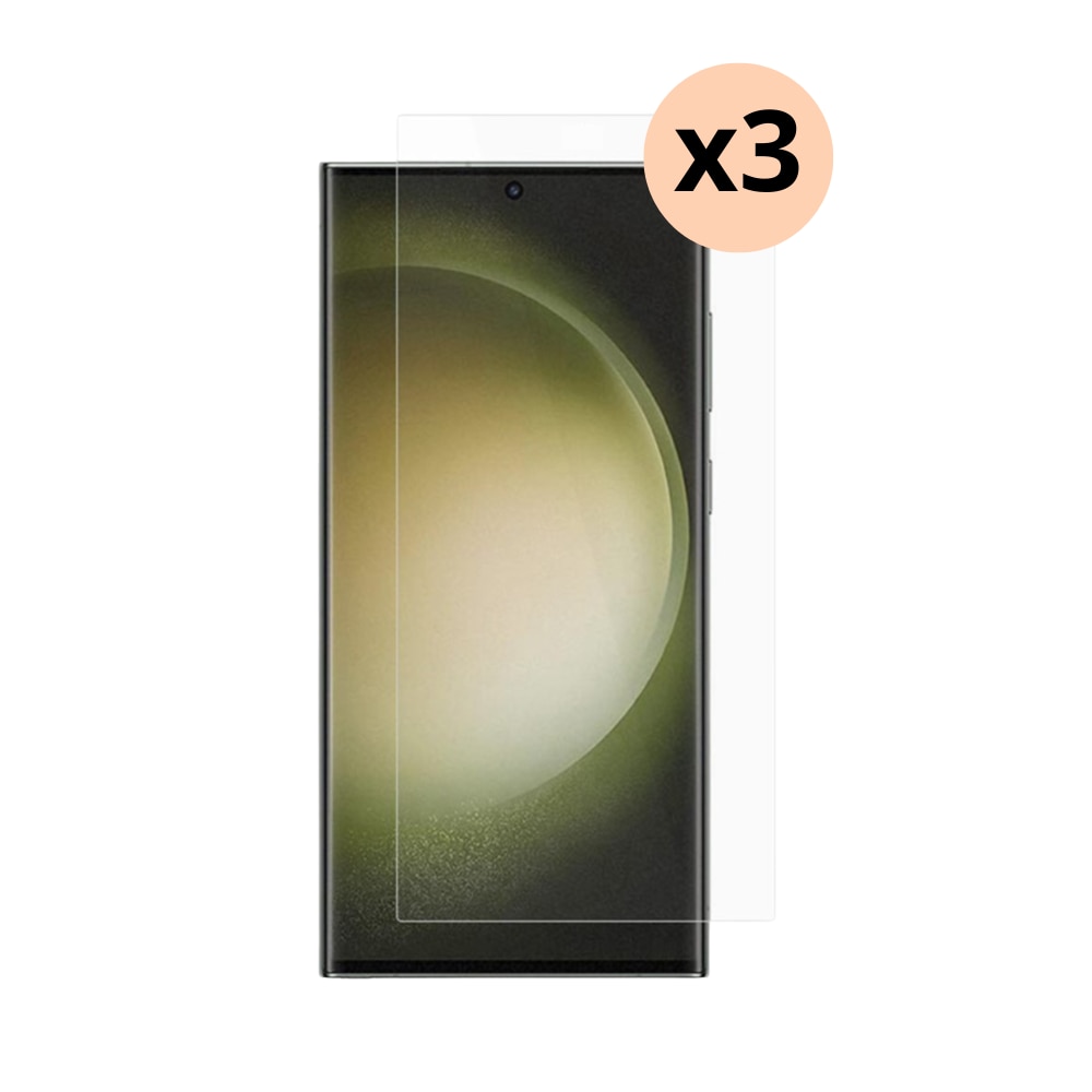 Kit pour Samsung Galaxy S24 Ultra, 3 pièces Protecteur d'écran en verre trempé 0.3mm