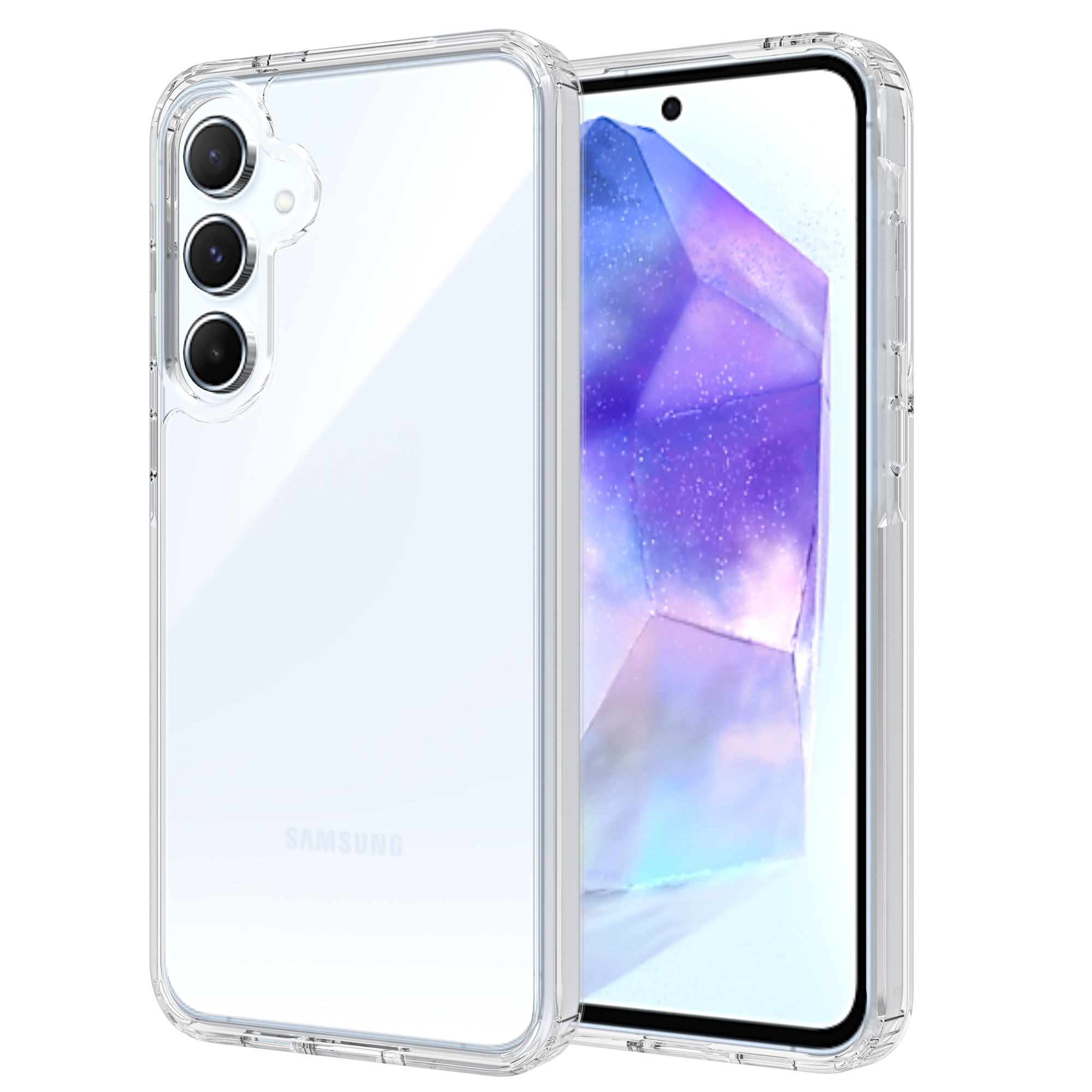 Coque hybride pour Samsung Galaxy A55, Transparent