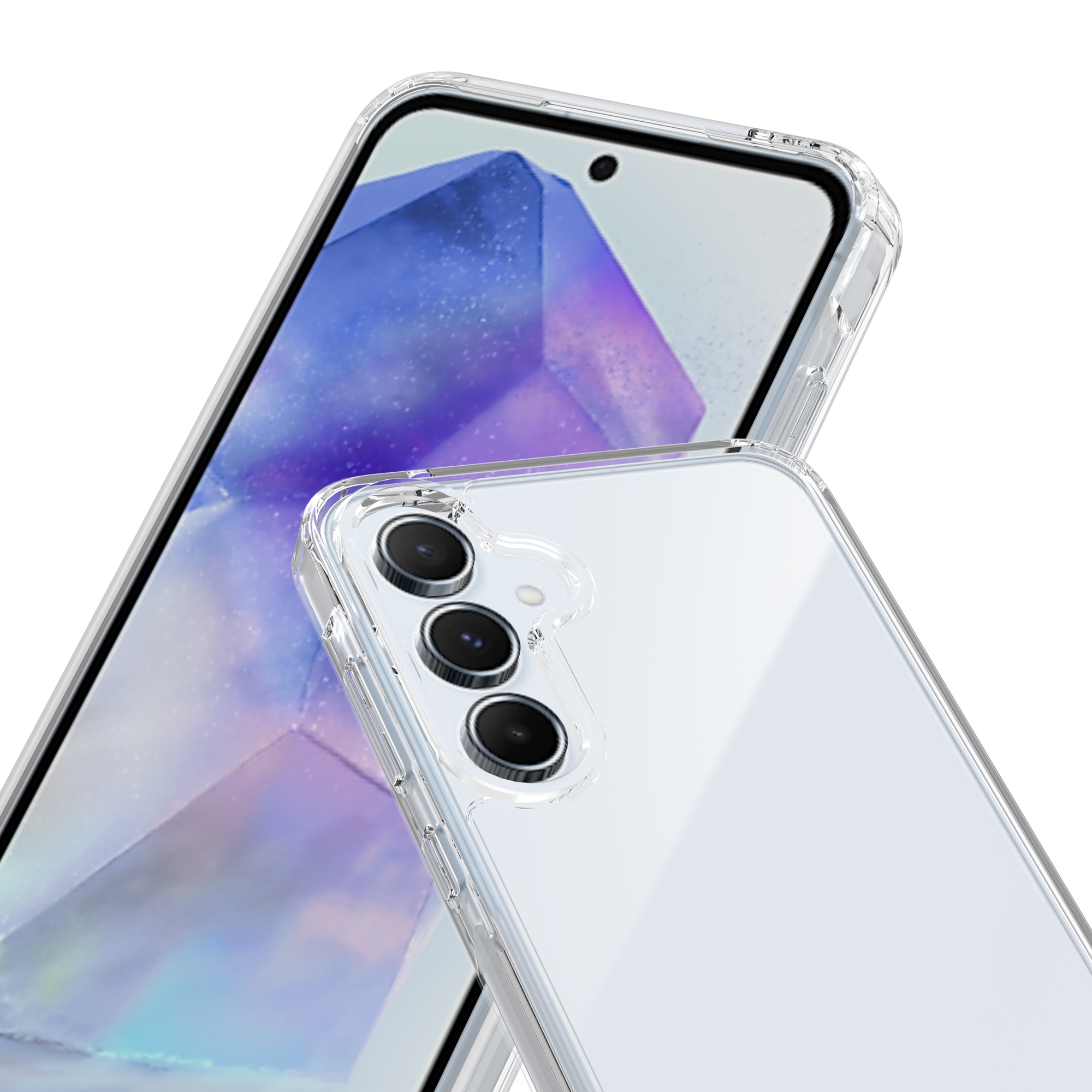Coque hybride pour Samsung Galaxy A55, Transparent