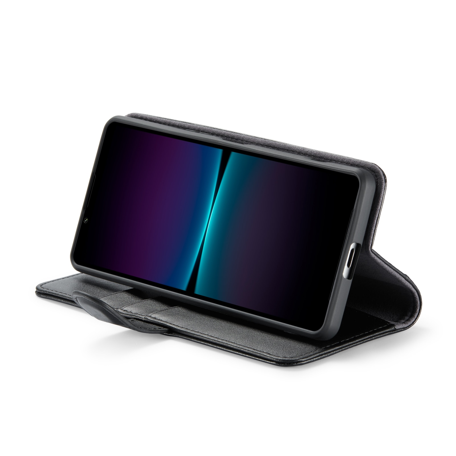 Étui en cuir veritable Sony Xperia 1 VI, Noir
