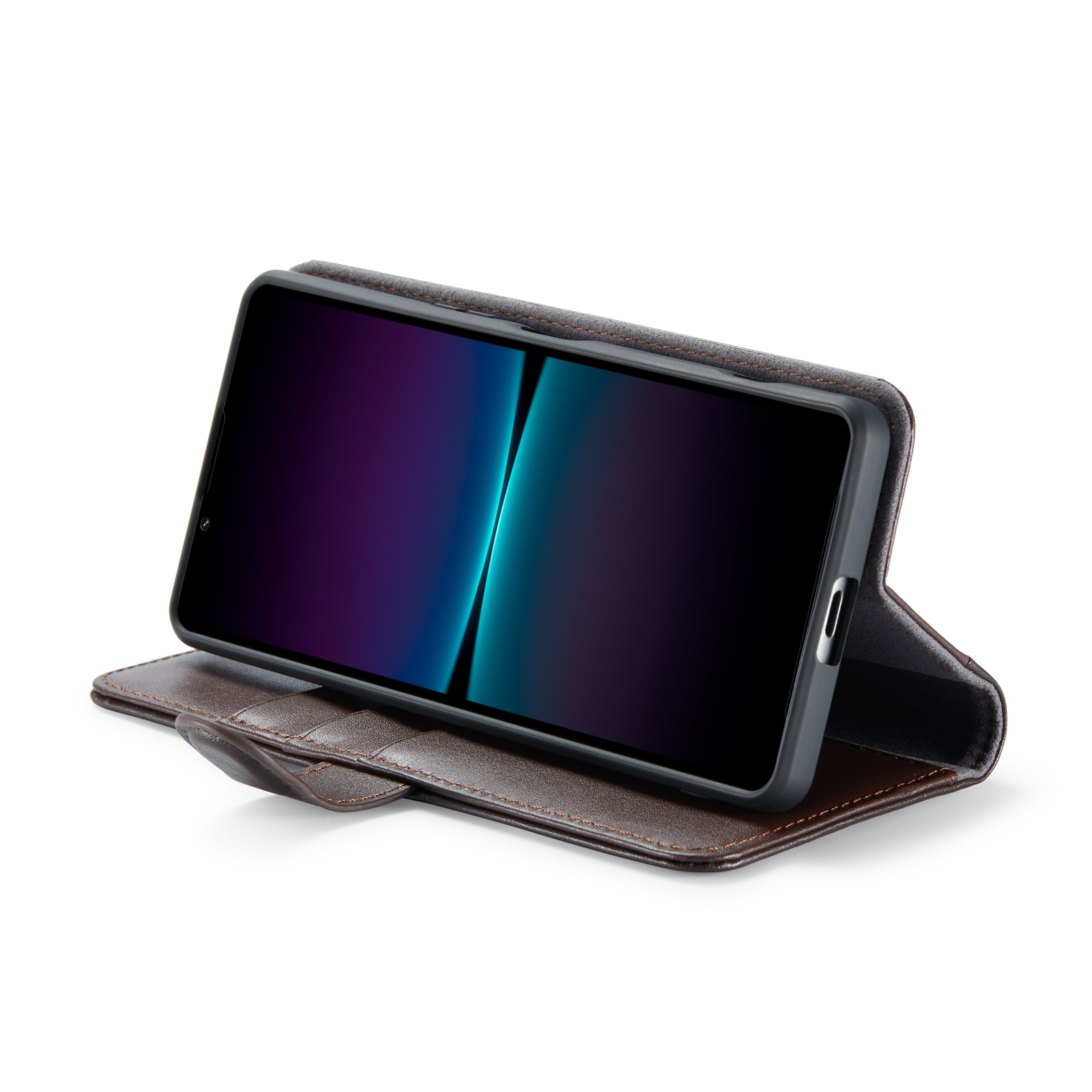 Étui en cuir veritable Sony Xperia 1 VI, Marron