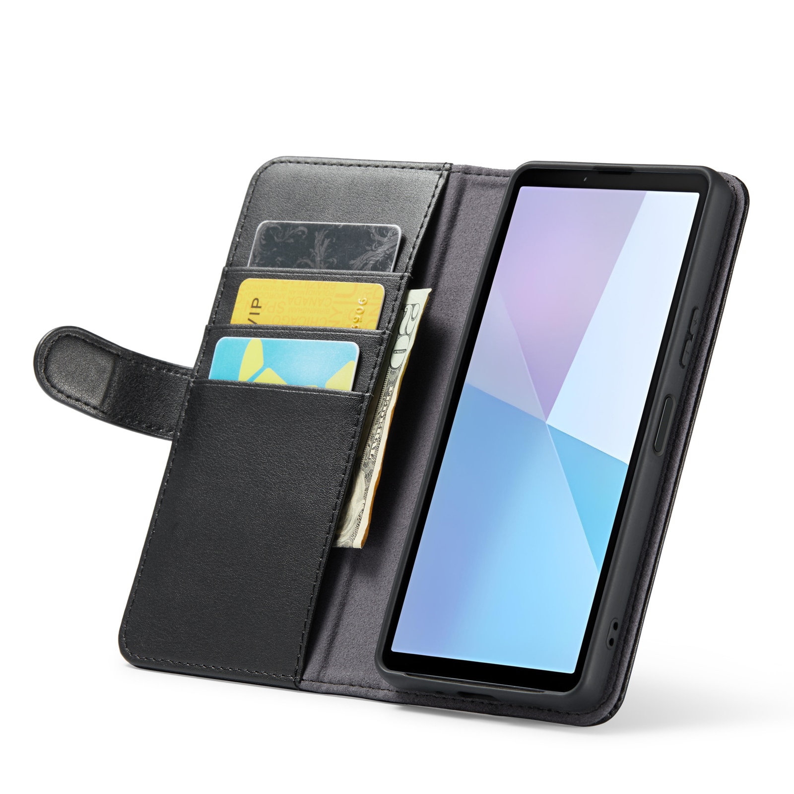 Étui en cuir veritable Sony Xperia 10 VI, Noir