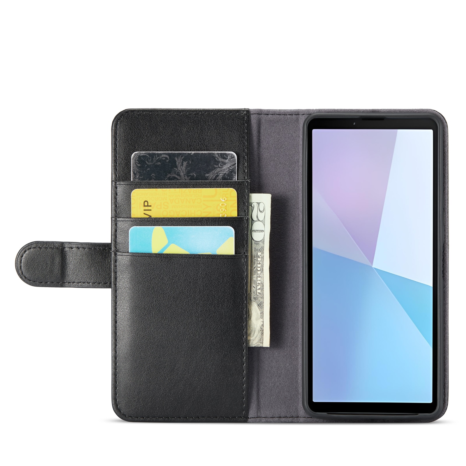Étui en cuir veritable Sony Xperia 10 VI, Noir
