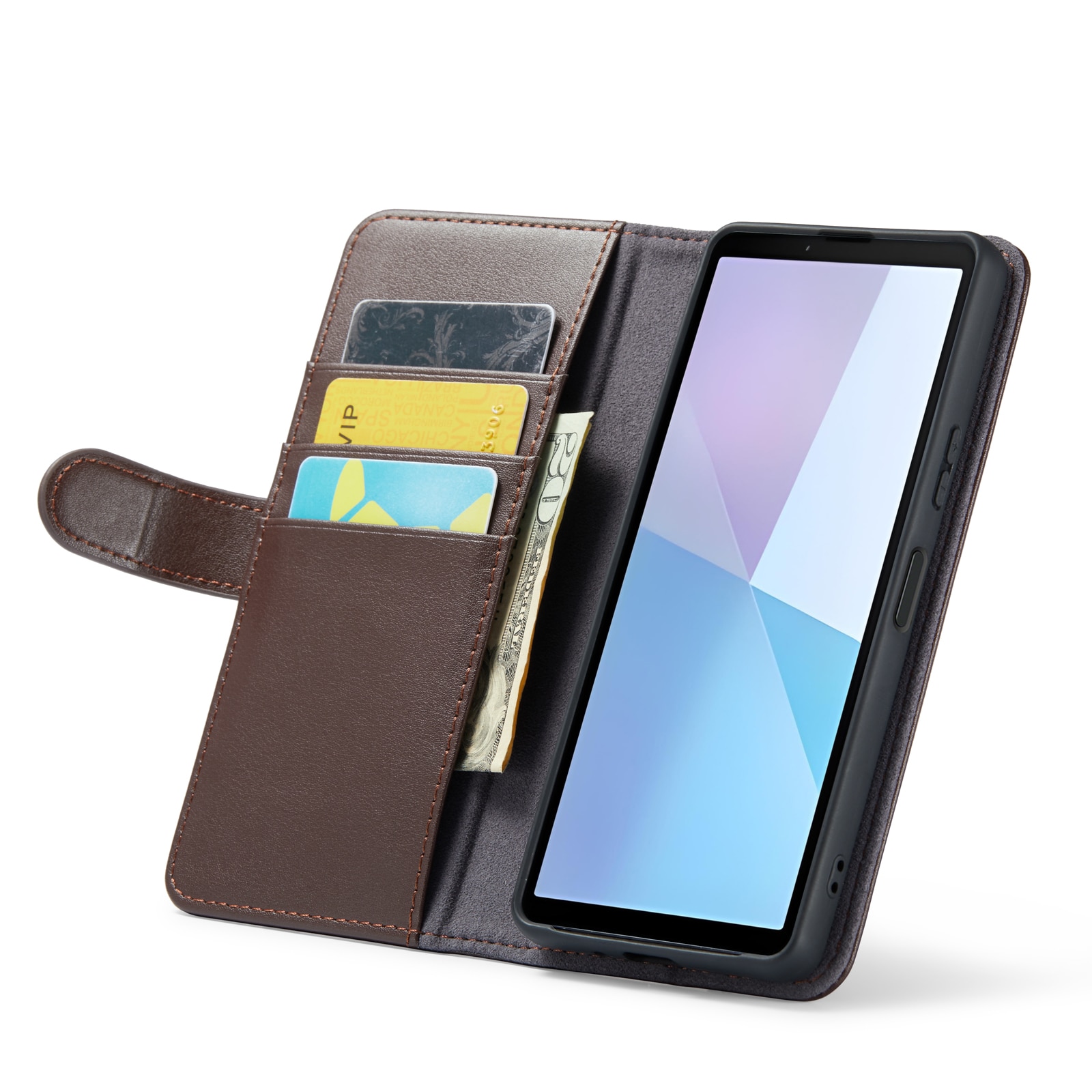 Étui en cuir veritable Sony Xperia 10 VI, Marron