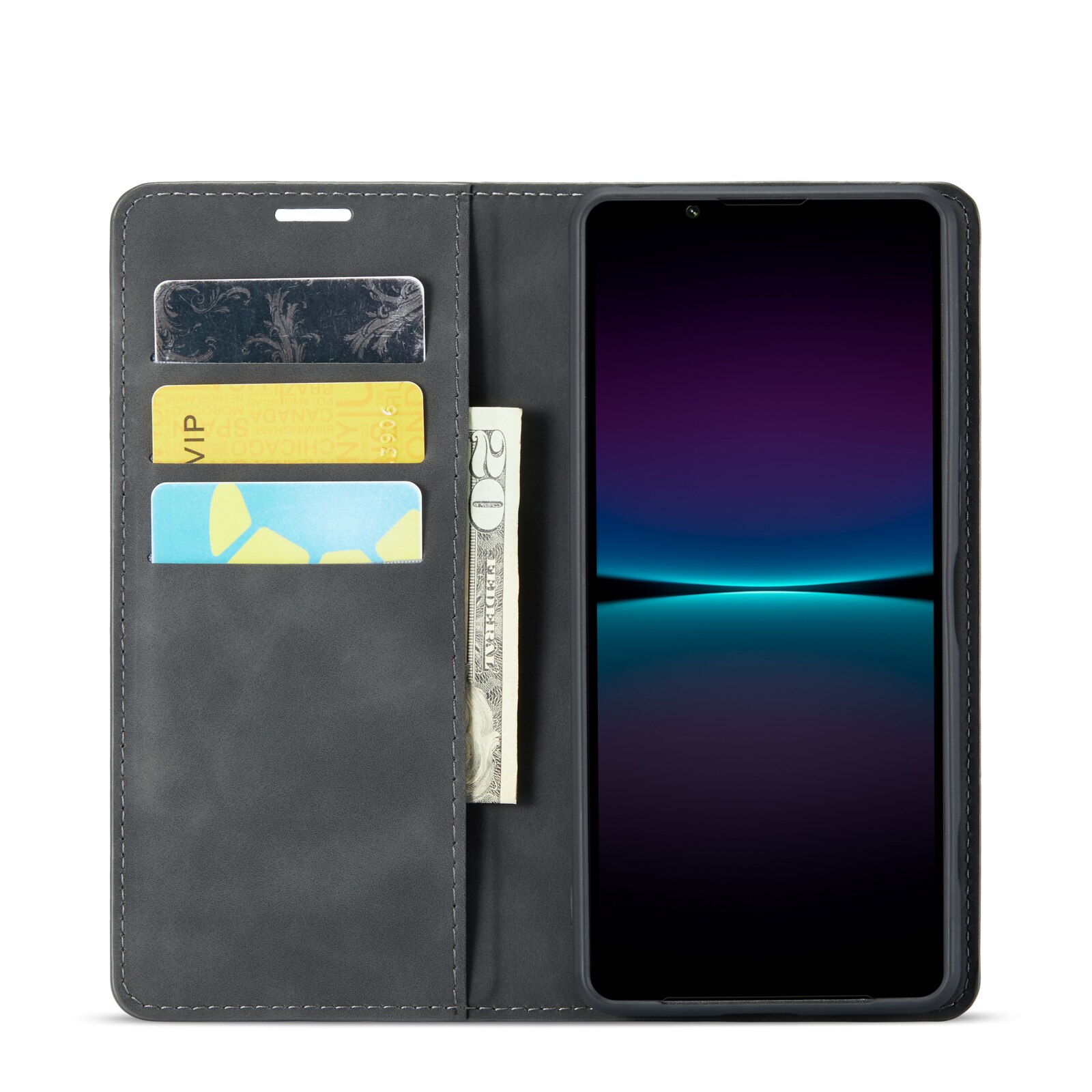 Coque portefeuille mince Sony Xperia 1 VI, Noir