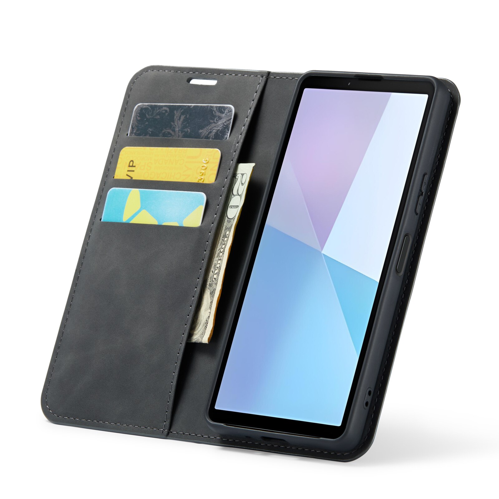 Coque portefeuille mince Sony Xperia 10 VI, Noir