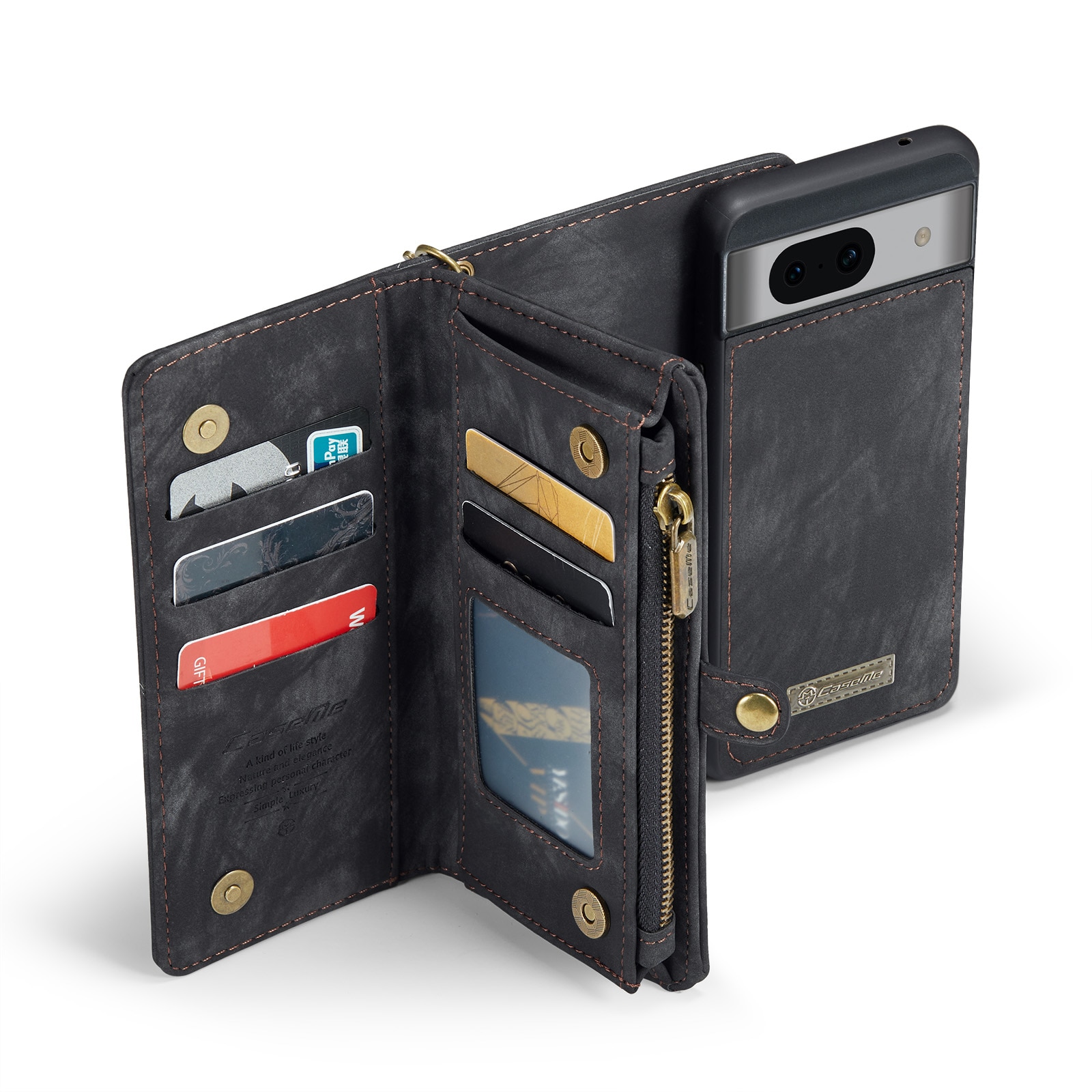 Étui portefeuille multi-cartes Google Pixel 8a, Gris