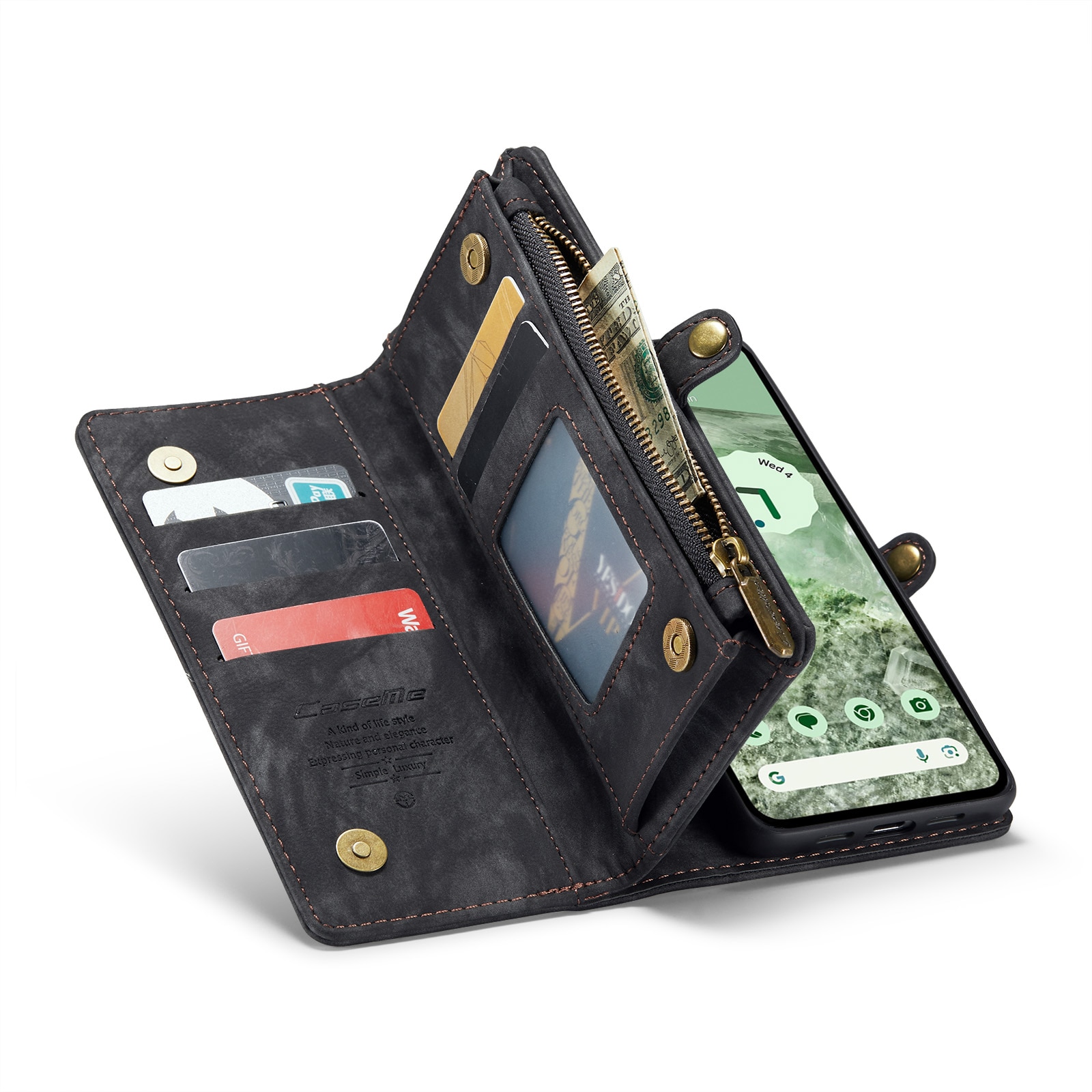 Étui portefeuille multi-cartes Google Pixel 8a, Gris