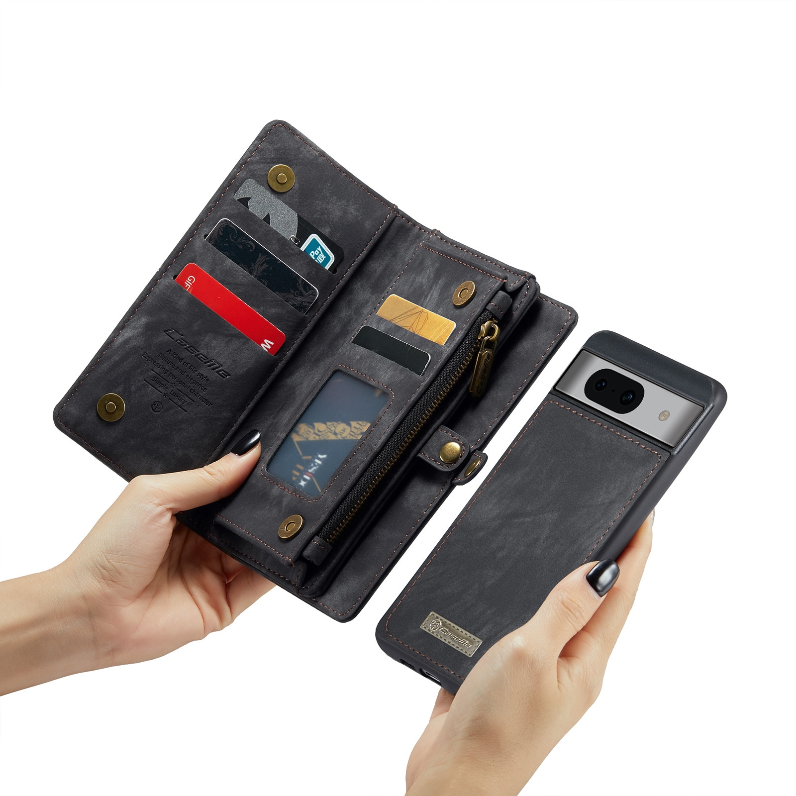 Étui portefeuille multi-cartes Google Pixel 8a, Gris