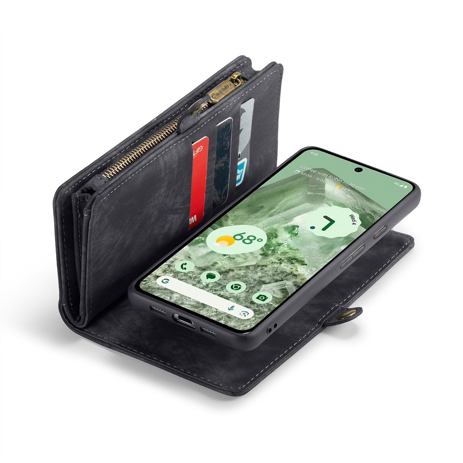 Étui portefeuille multi-cartes Google Pixel 8a, Gris