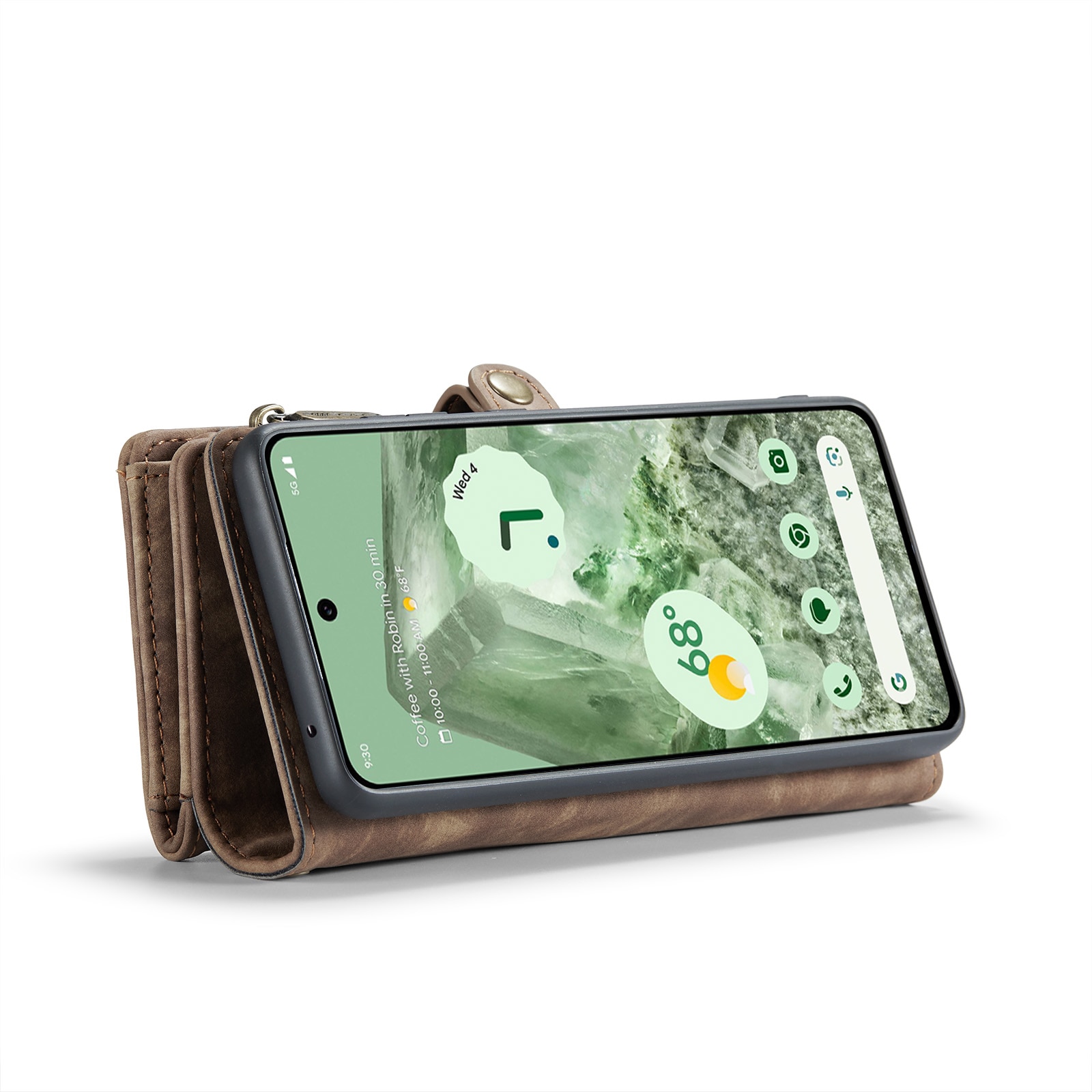 Étui portefeuille multi-cartes Google Pixel 8a, Marron