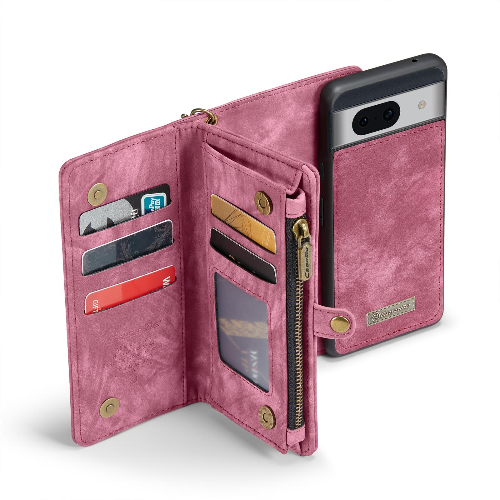 Étui portefeuille multi-cartes Google Pixel 8a, Rouge