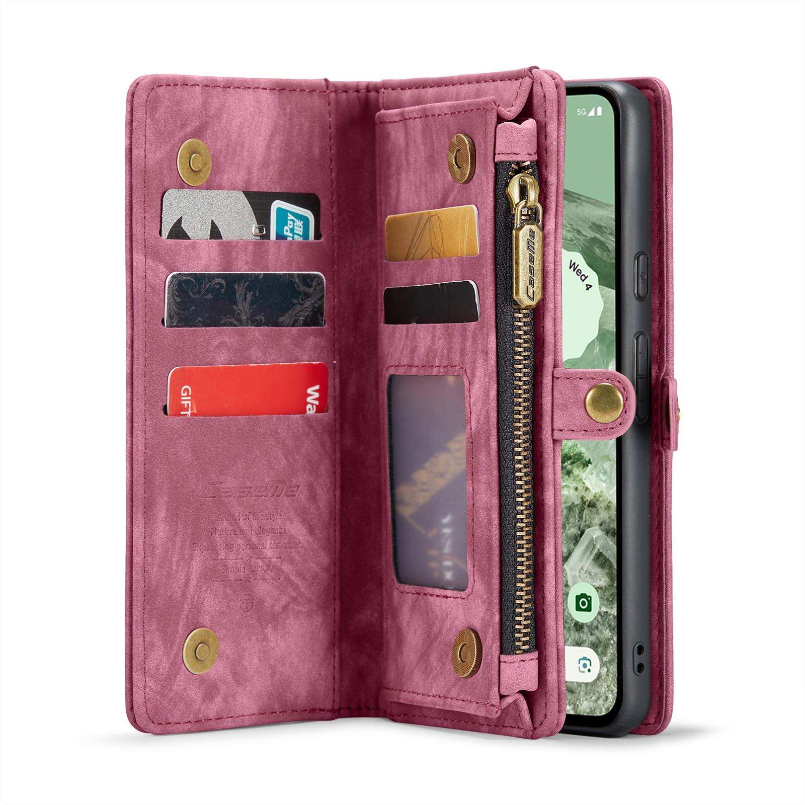 Étui portefeuille multi-cartes Google Pixel 8a, Rouge